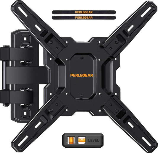 Full Motion TV Mount for Most 26–65 Inch Flat or Curved Tvs up to 82 Lbs, Wall Mount TV Bracket with Articulating Arms, Tool-Free Tilt, Swivel, Extension, Max VESA 400X400Mm, PGMF3