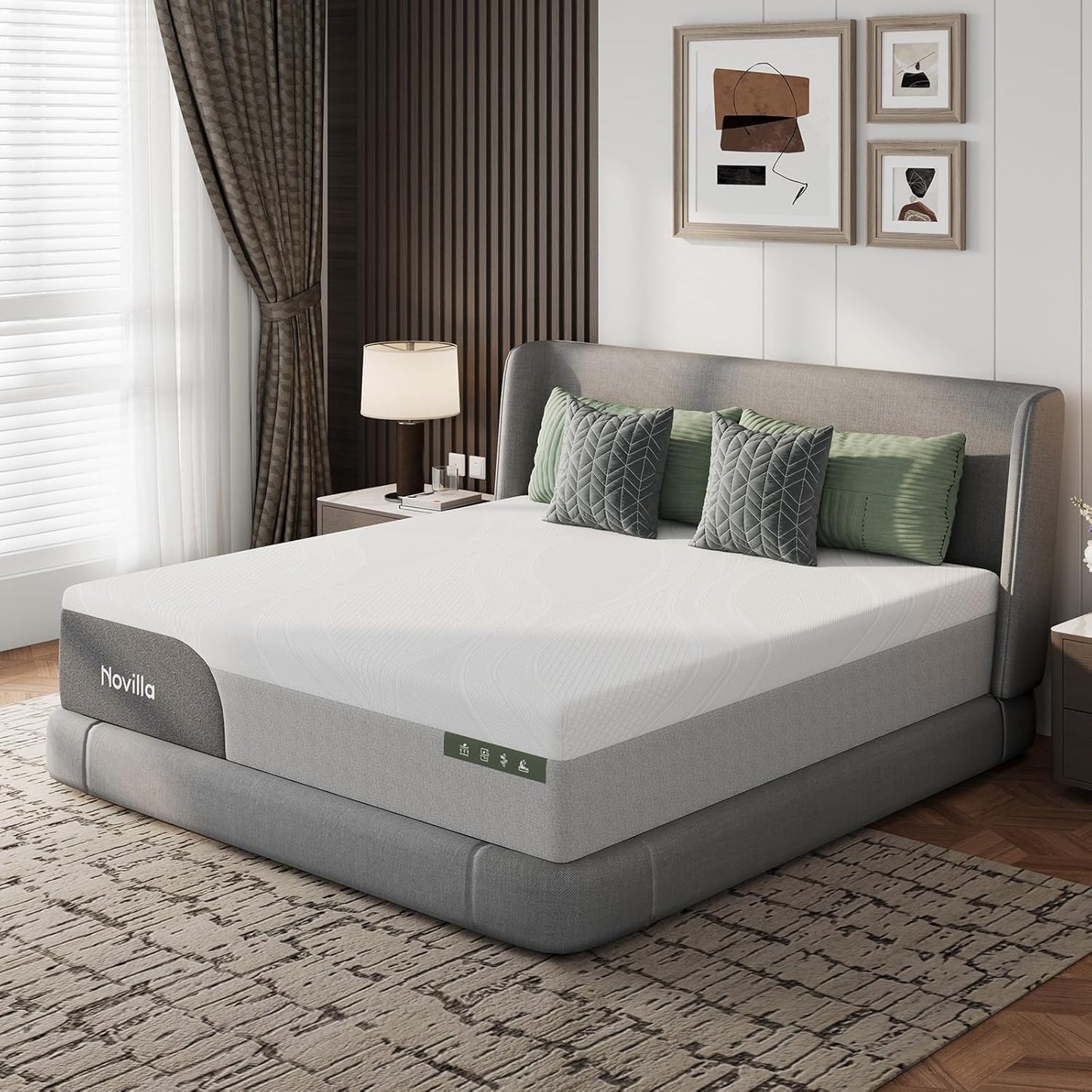 Queen Mattress 14 Inch, Gel Queen Memory Foam Mattress in a Box with Cool-Touch Nylon Cover for Cooling Night Sleep, Pain Relief & Spinal Support with Comfort Foam, Certipur-Us Certified