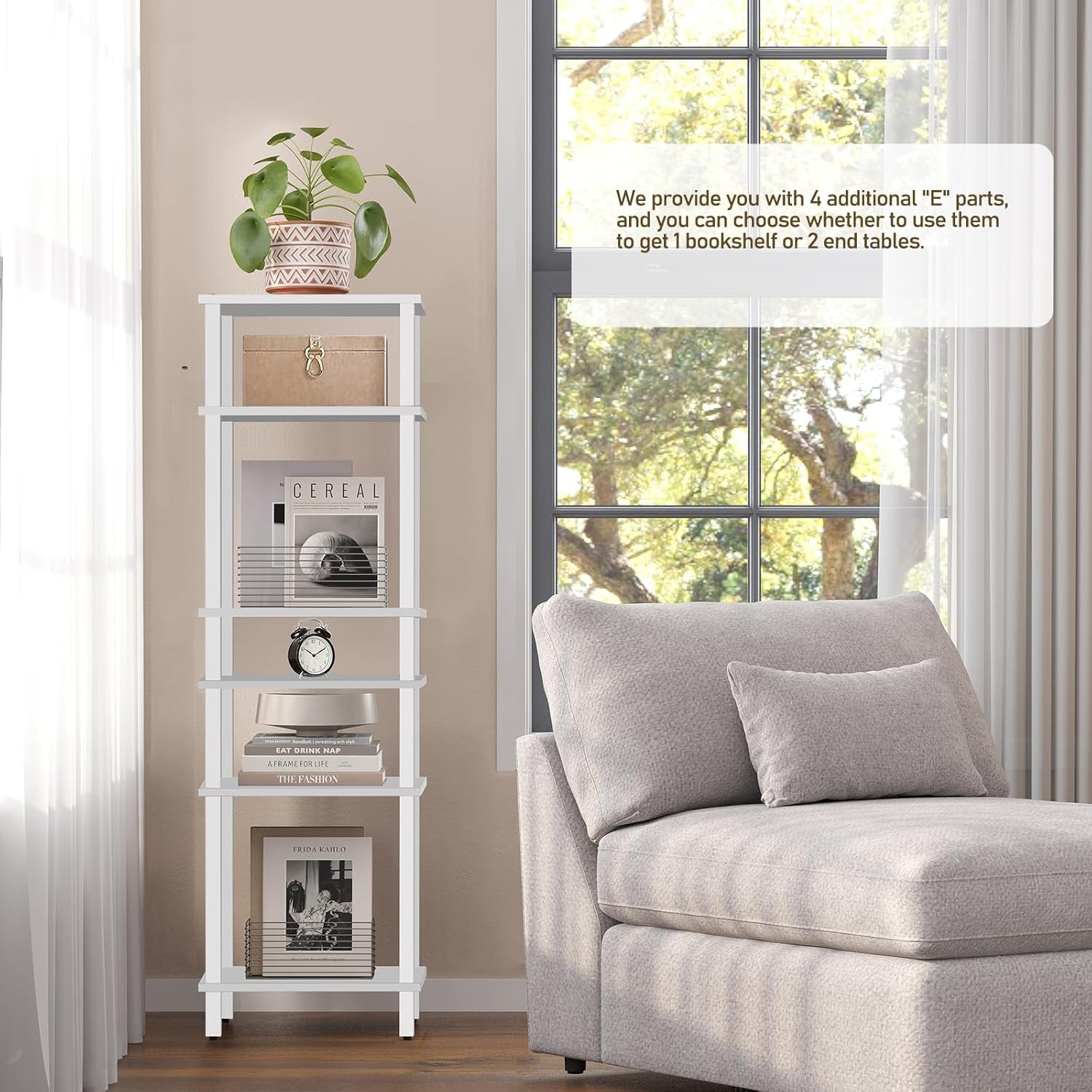 Set of 2 End Table, Side Table, Nightstand, 3-Tier Storage Shelf, Couch Table for Small Space TB01BW0492