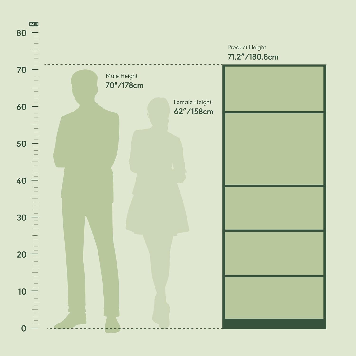 JAYA Book Shelf, 5-Tier Bookshelf, Bookcase with Adjustable Shelves, 9.5 X 24.5 X 71.2, for Organization and Storage, for Living Room, Bedroom, Home Office, White