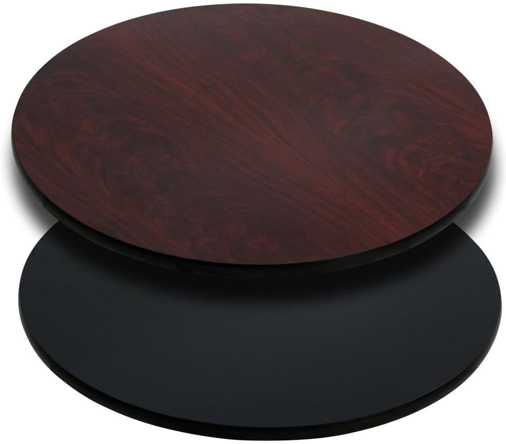 Glenbrook 36" round Table Top with Black or Mahogany Reversible Laminate Top