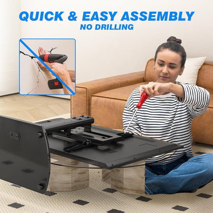 Universal Swivel TV Stand for 27-50 55 60 Inch Tvs, Height Adjustable Table Top TV Stand Mount Hold up to 88 Lbs, Pedestal TV Stands with Tempered Glass Base, Replacement TV Mount Stand