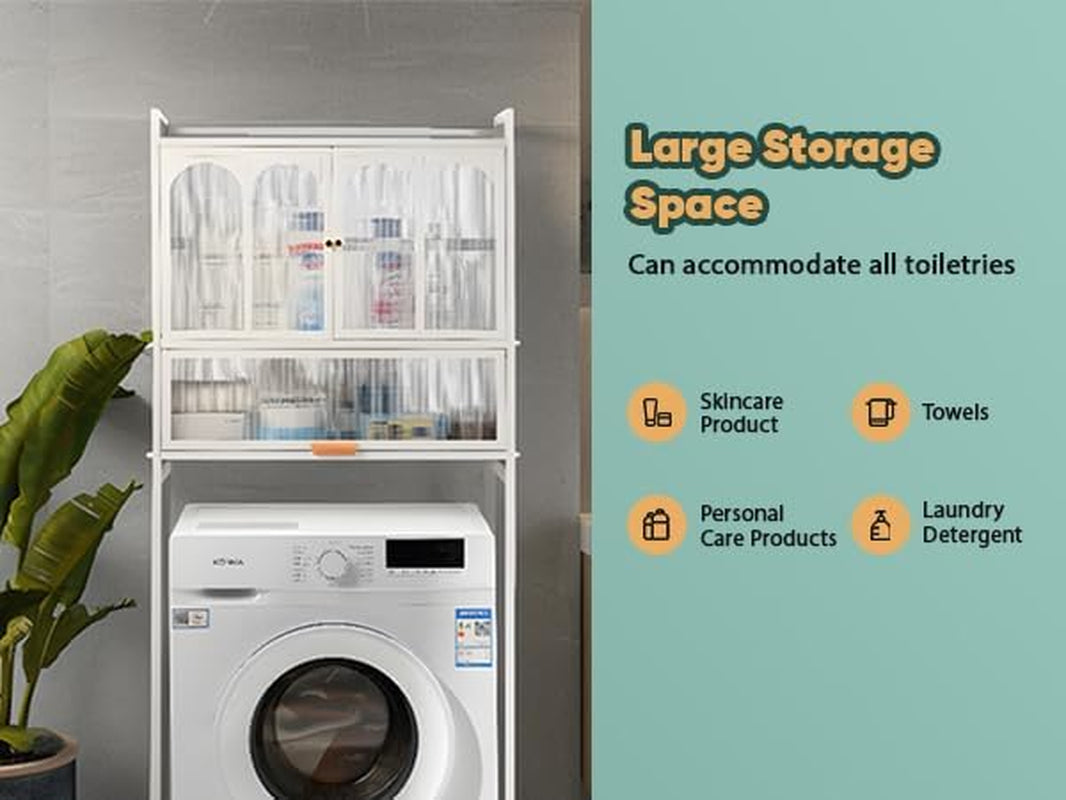 3-Tier over the Toilet Storage, White Bathroom Organizer over Toilet Easy to Assemble, Freestanding Storage Bathroom Shelves