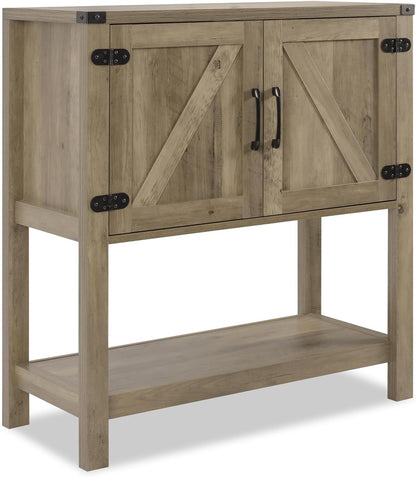 Sofa Table Console Table,Coffee Bar Cabinet,31.5 L X 13.8 D X 34.65 H Entryway Table with 2 Storage Cabinets,Farmhouse Foyer Table,Buffet Sideboard for Kitchen,Hallway (Rustic Brown)