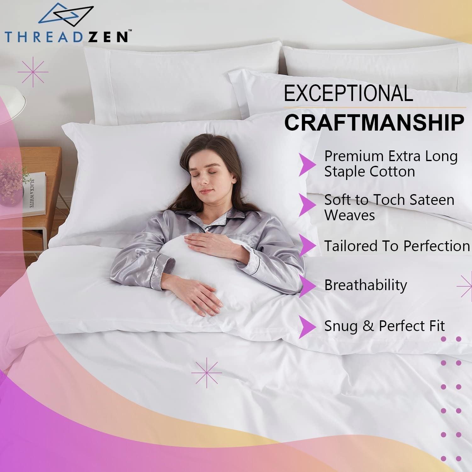 King Pillow Sham 20X36 Size, Set of 2 Long Staple 100% Egyptian Cotton Pillow Protector - Cushion Cover/Case Home Decorative - Hotel Style Soft & Breathable Envelope Closure, White