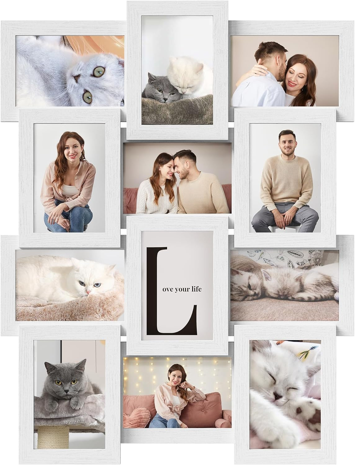Collage Picture Frames, 4X6 for Wall Decor Set of 12, Multi Family Photo for Gallery Decor, Hanging Display, Assembly Required, Ink Black URPF26BK