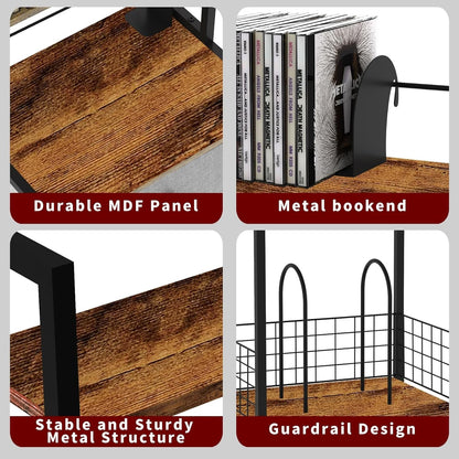 CD Storage Rack, 6-Tier DVD Organizer Shelf with Drawer & Adjustable Book Stoppers, Vinyl Record Holder &Multi-Purpose Media Organizer, Ideal for Living Room/Home Office,15.7X11.8X64.3Inch