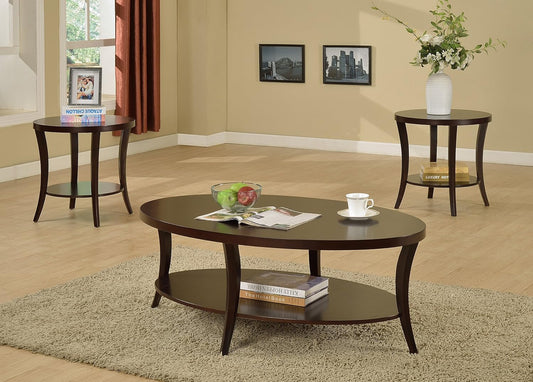 EP Oval Coffee End Tables Set