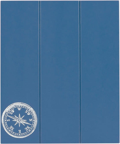 SAMM Navy Trey Table Set with Compass Accent Includes Four Trey Tables and Stand