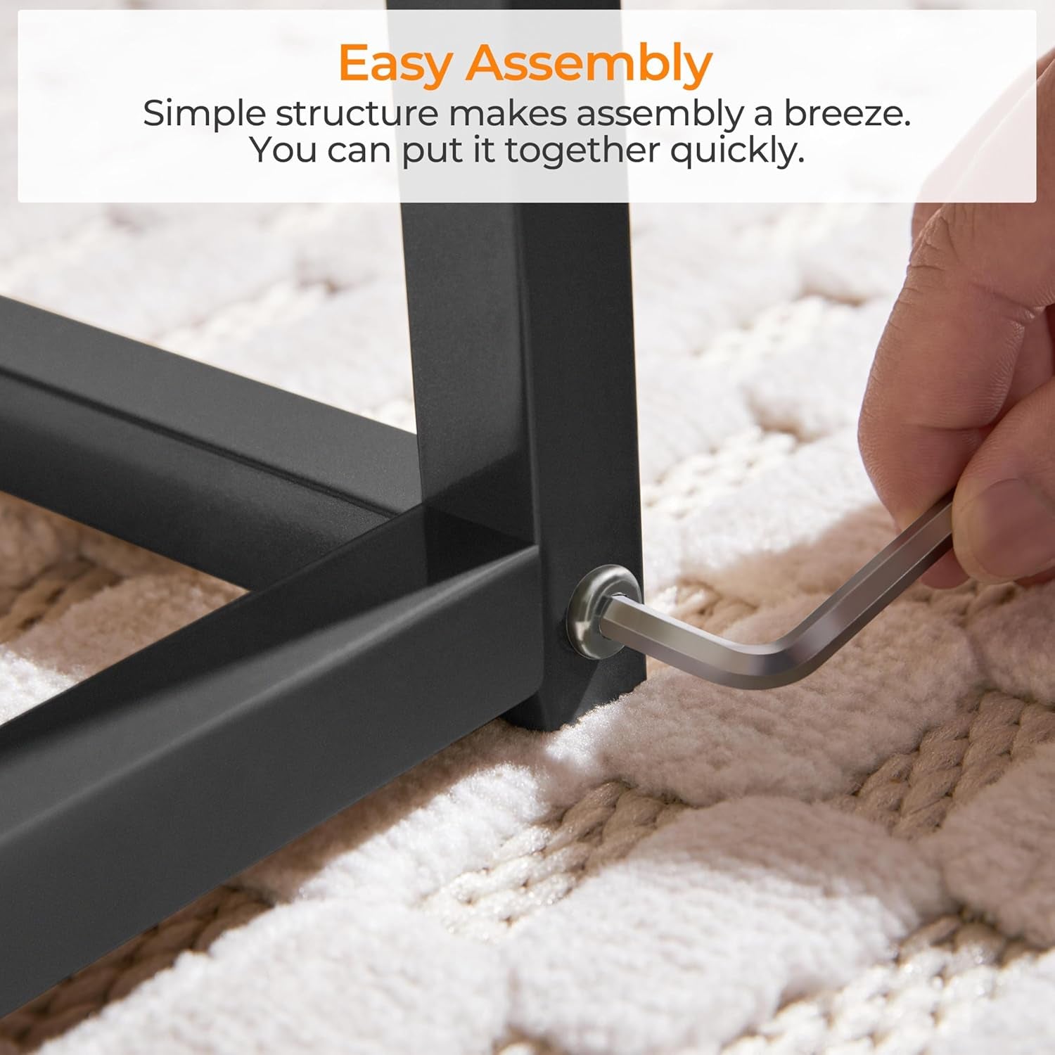 Coffee Table, Tempered Glass Coffee Table, Modern Simple Center Tables W/Geometric-Inspired Design & Metal-Frame & Easy Assembly & Open Storage Shelf for Living Room, Office, Black