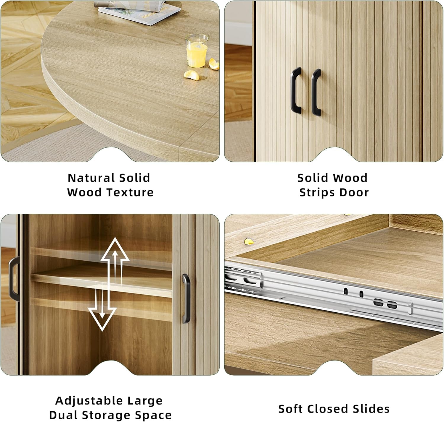 47-63In Extendable round Dining Table for 4-8 Modern round Kitchen Table Circle Dining Table with 2-Tier Storage Shelf, Space Saving Expandable Wood Oval for Living Room Walnut Oak