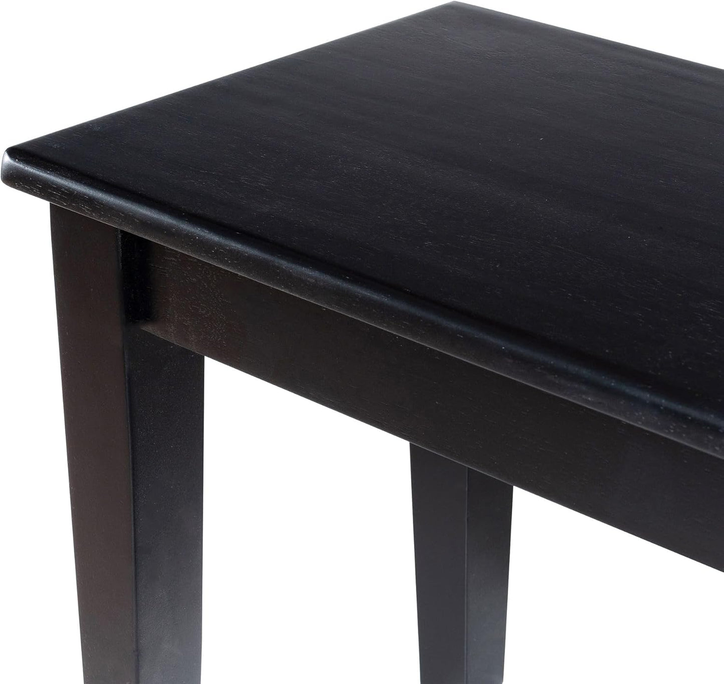 Shaker Backless Wood Bench - Black Finish