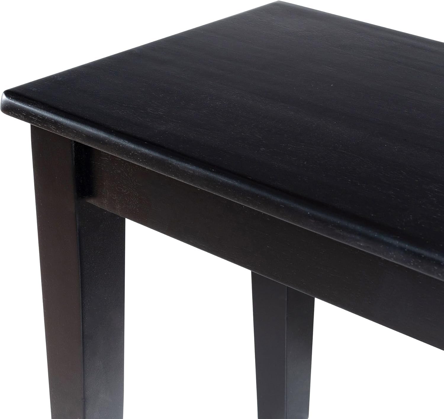 Shaker Backless Wood Bench - Black Finish
