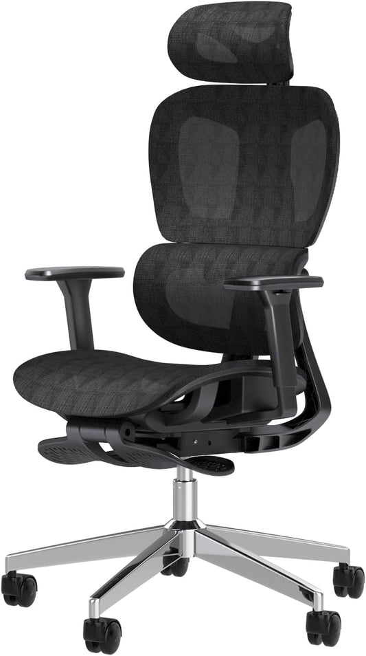 Ergonomic Mesh Office Chair with 3D Adjustable Armrest,Plastic Frame High Back Desk Computer Chair Ergo3D Ergonomic Office Chair with Wheels for Home & Office Black