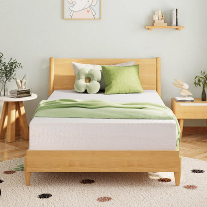 8 Inch Twin Mattress, Memory Foam Mattress with Cooling Green Tea Gel, Relieve Pressure with Medium Firm Support, Certipur-Us Certified, 75''L X 38''W, White