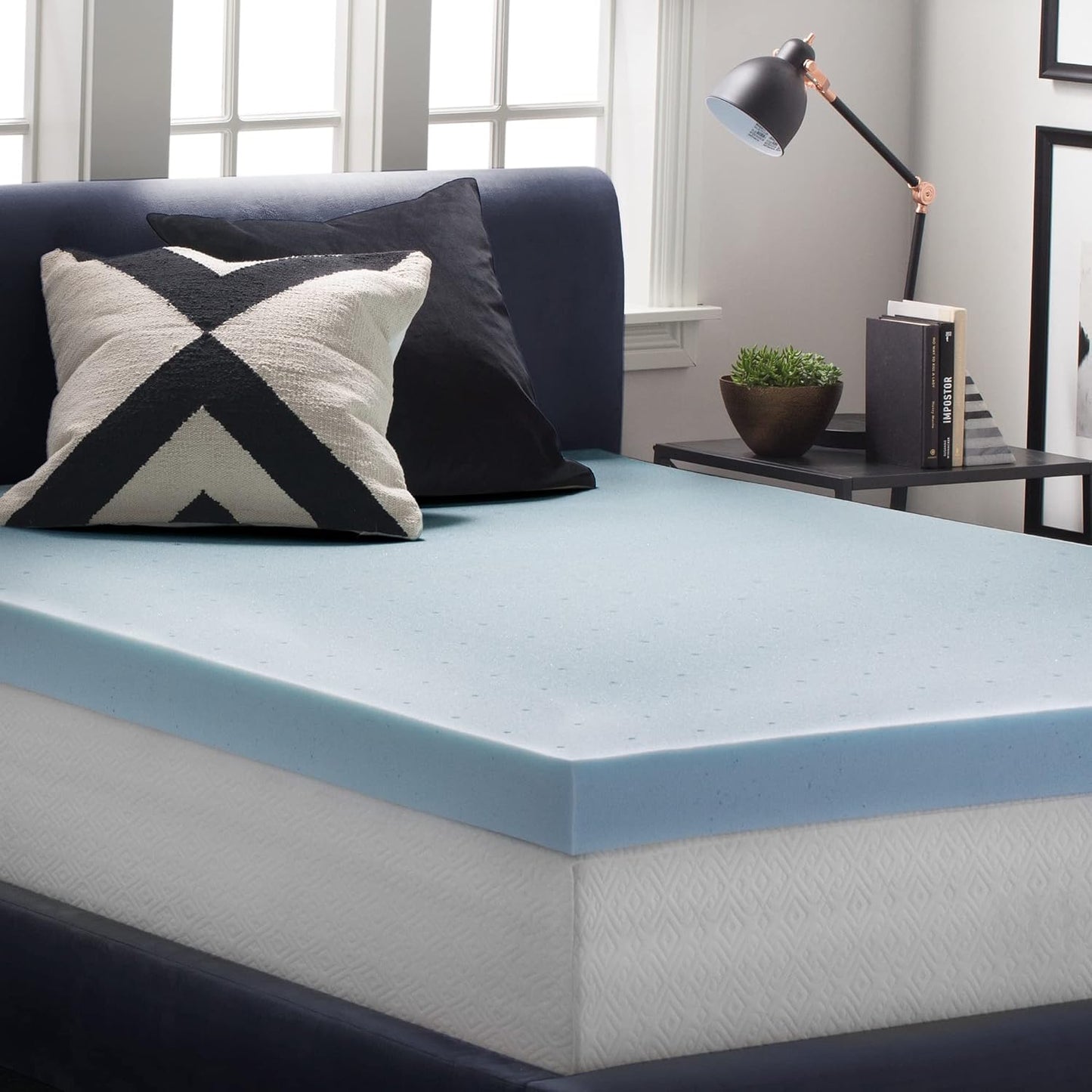 4 Inch Gel Memory Foam Mattress Topper-Ventilated Design-Ultra Plush-Queen