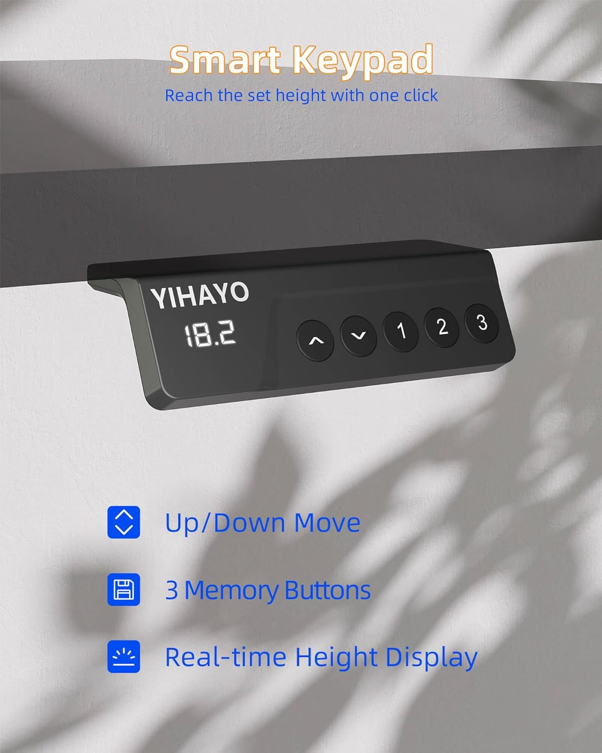 Low Height Adjustable Desk, Lifts 18.1-28.3 Inches, Electric Standing Desk for Short People, 48 X 24 Inches Computer Table with Splice Board for Home Office, Rustic Brown