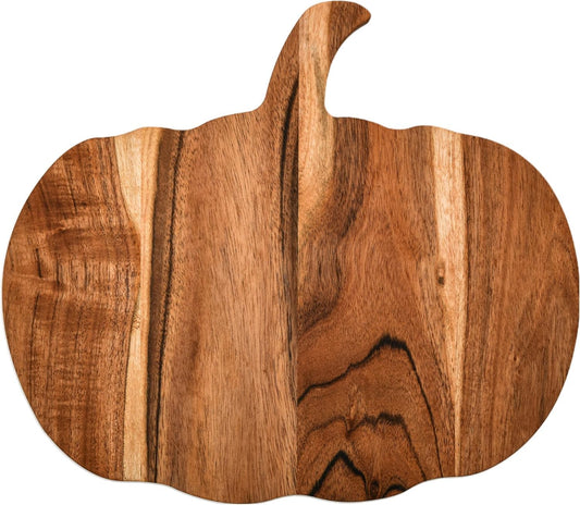 Halloween Pumpkin Shaped Wood Cutting Board for Kitchen Decoration, Gothic Cutting Boards with Handle, Charcuterie Wooden Boards, Serving Platter (Pumpkin Board 12"L X 13"W)