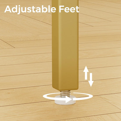 Glass Coffee Table, Modern Rectangular Coffee Table for Living Room, Minimalist Center Tea Table with Sturdy Metal Frame for Apartment, Office, Easy Assembly, 39.4 X 19.7 X 17.7 Inches, Golden
