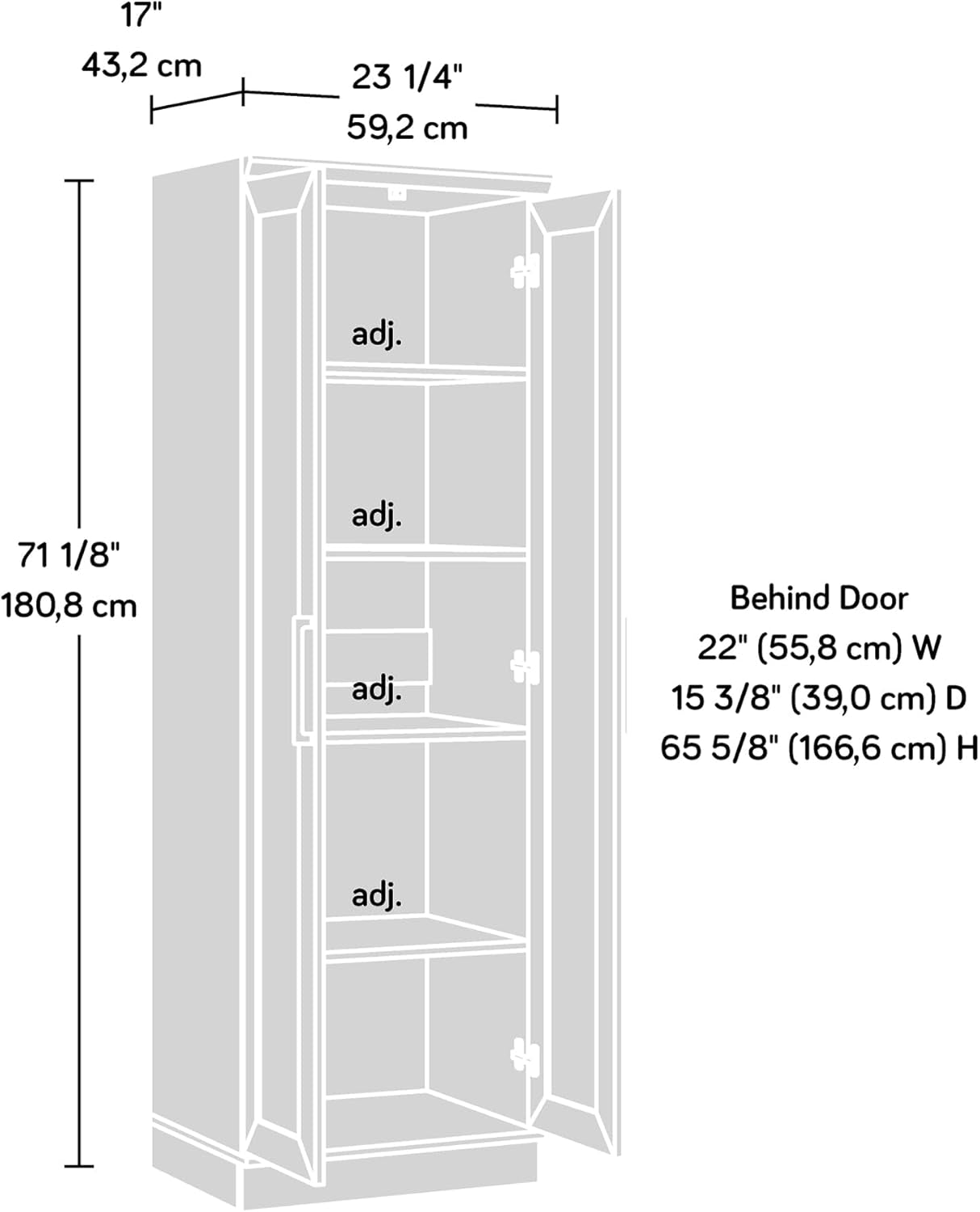 Homeplus Storage Cabinet/ Pantry Cabinets, Soft White Finish