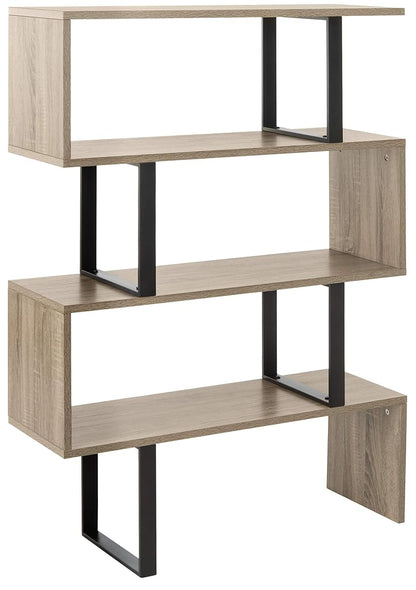 Safavieh Home Collection Louise Retro Mid Century Wood Etagere, Oak and Black