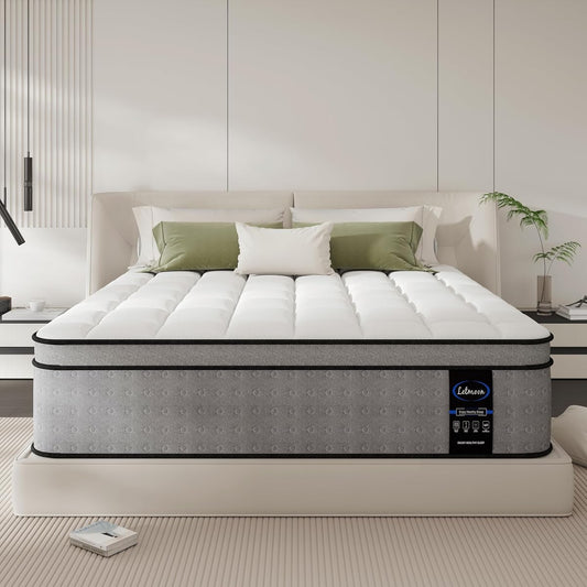 Queen Mattress, 16 inch Queen Size Hybrid Cooling Mattress in a Box, Medium