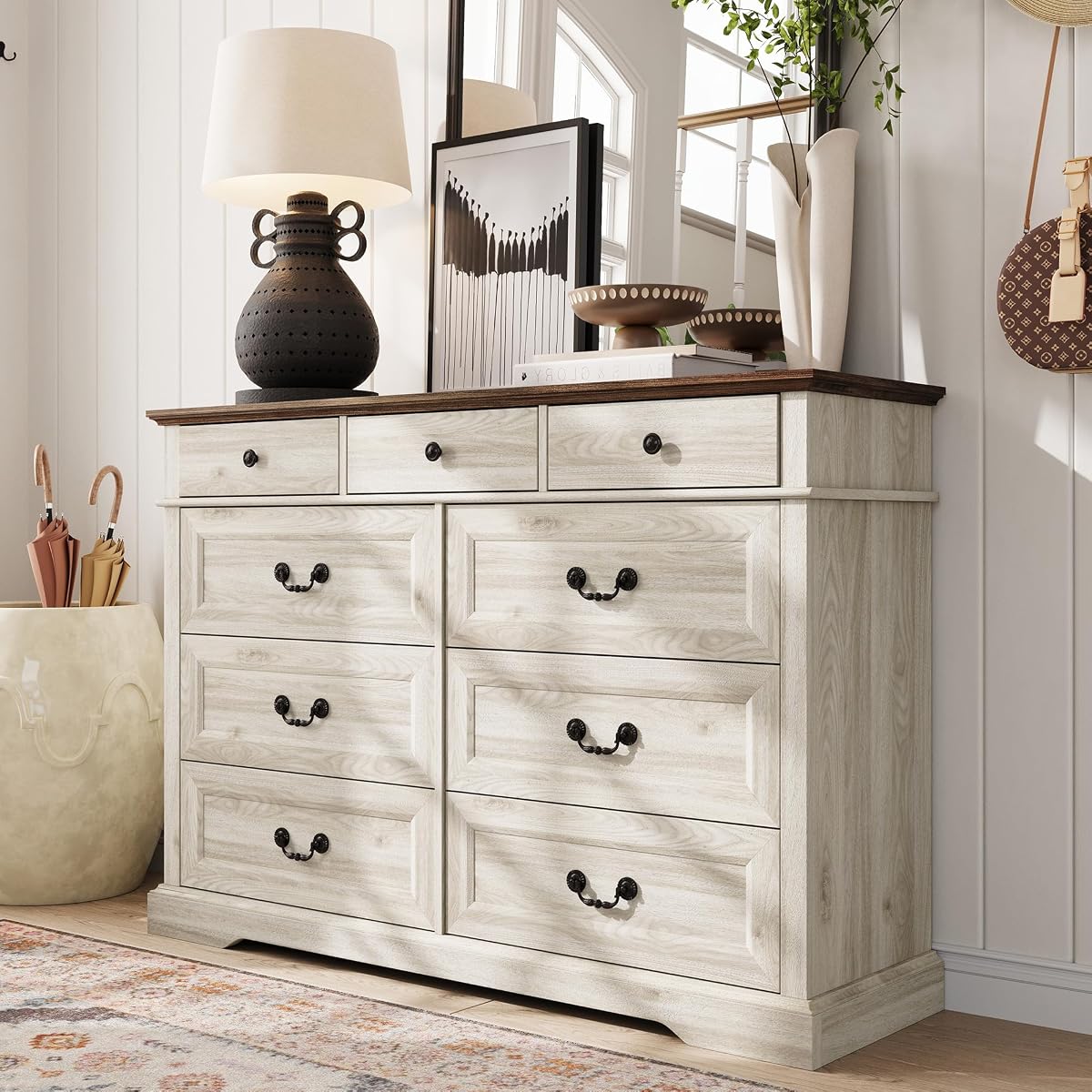9 Drawers Dresser for Bedroom, Wood Bedroom Chest of Drawers