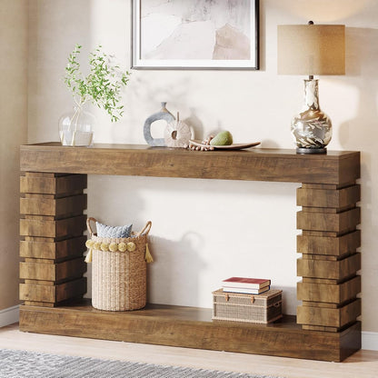 Tribesigns 70.8-Inch Long Console Table, Wood Entryway Table with Storage, Narrow Sofa Table Couch Table for Living Room Entryway Hallway | with Storage