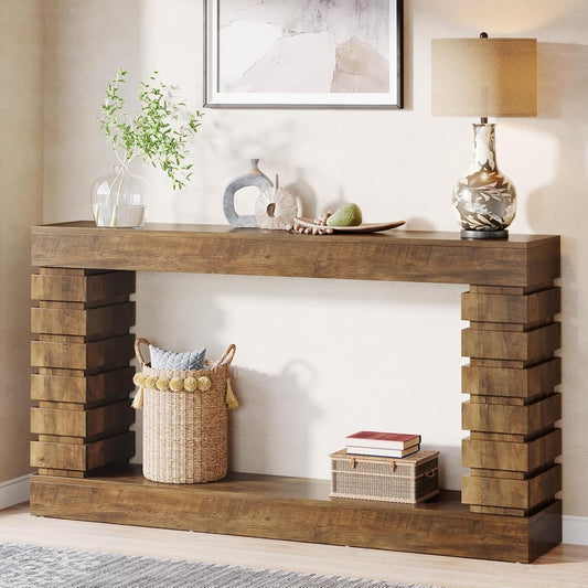 Tribesigns 70.8-Inch Long Console Table, Wood Entryway Table with Storage, Narrow Sofa Table Couch Table for Living Room Entryway Hallway | with Storage