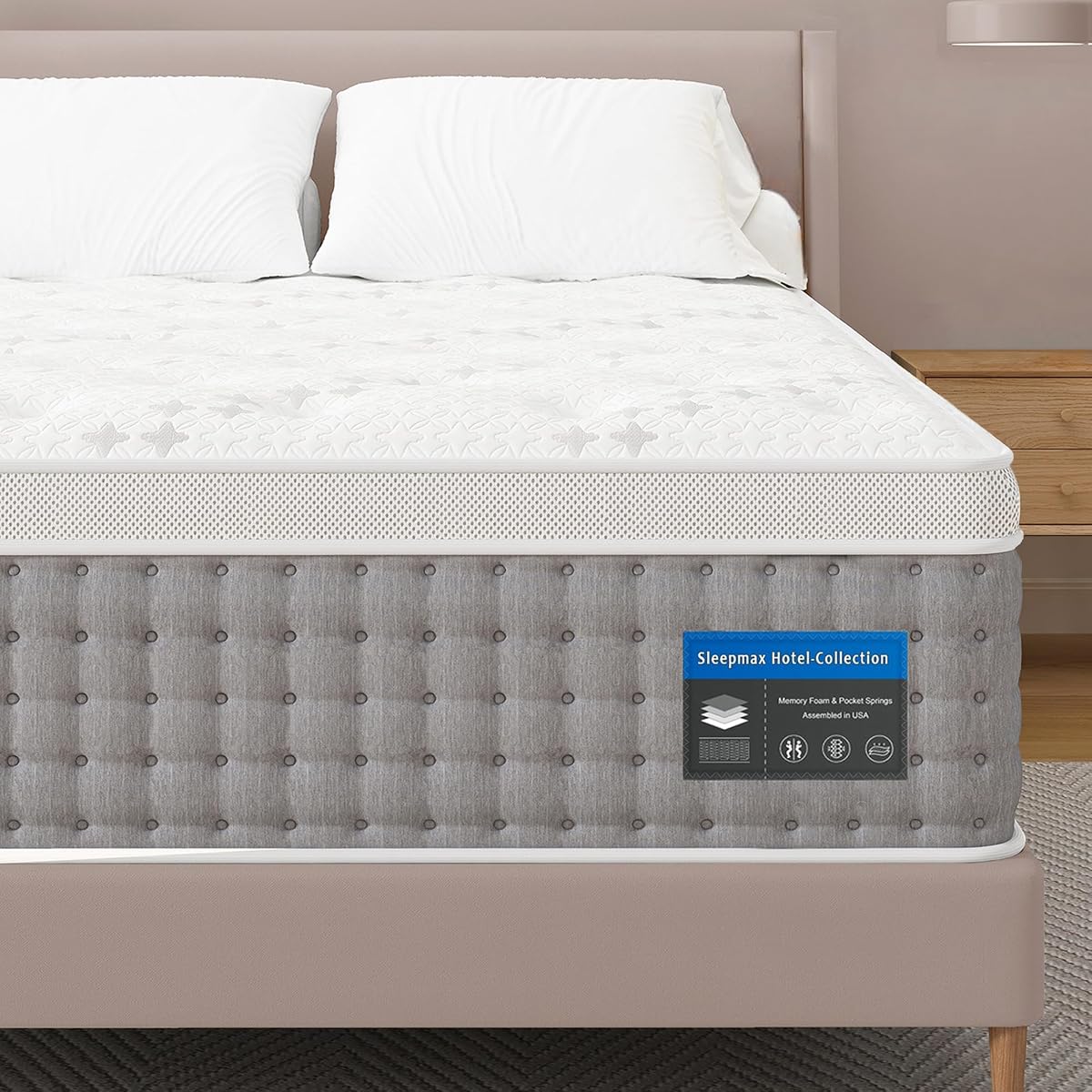 Extra Firm Queen Mattress 12 Inch, Hybrid Mattress Pain Relieving