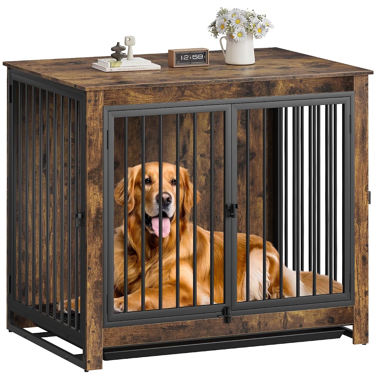 Dog Crate Furniture, 42 Inch Indoor Dog Kennel for Large Dogs Up to 70 LBS