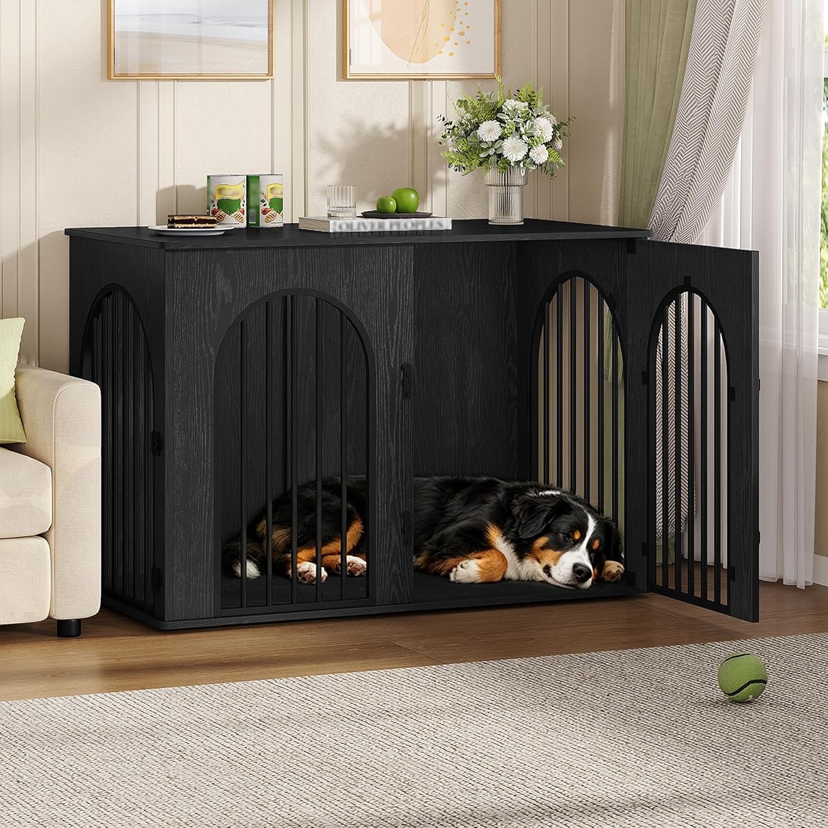 46.5'' Dog Crate Furniture,Dog Kennel Indoor for Medium/Large Dogs