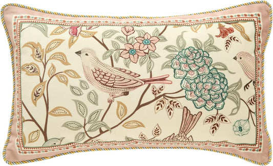 Designer Outdoor Pillows Covers Decorative Rectangle Throw Pillow Covers, Velvet Farmhouse Throw Covers 12"X 20",Vintage Floral Throw Pillow Case for Couch Sofa Bed Living Room