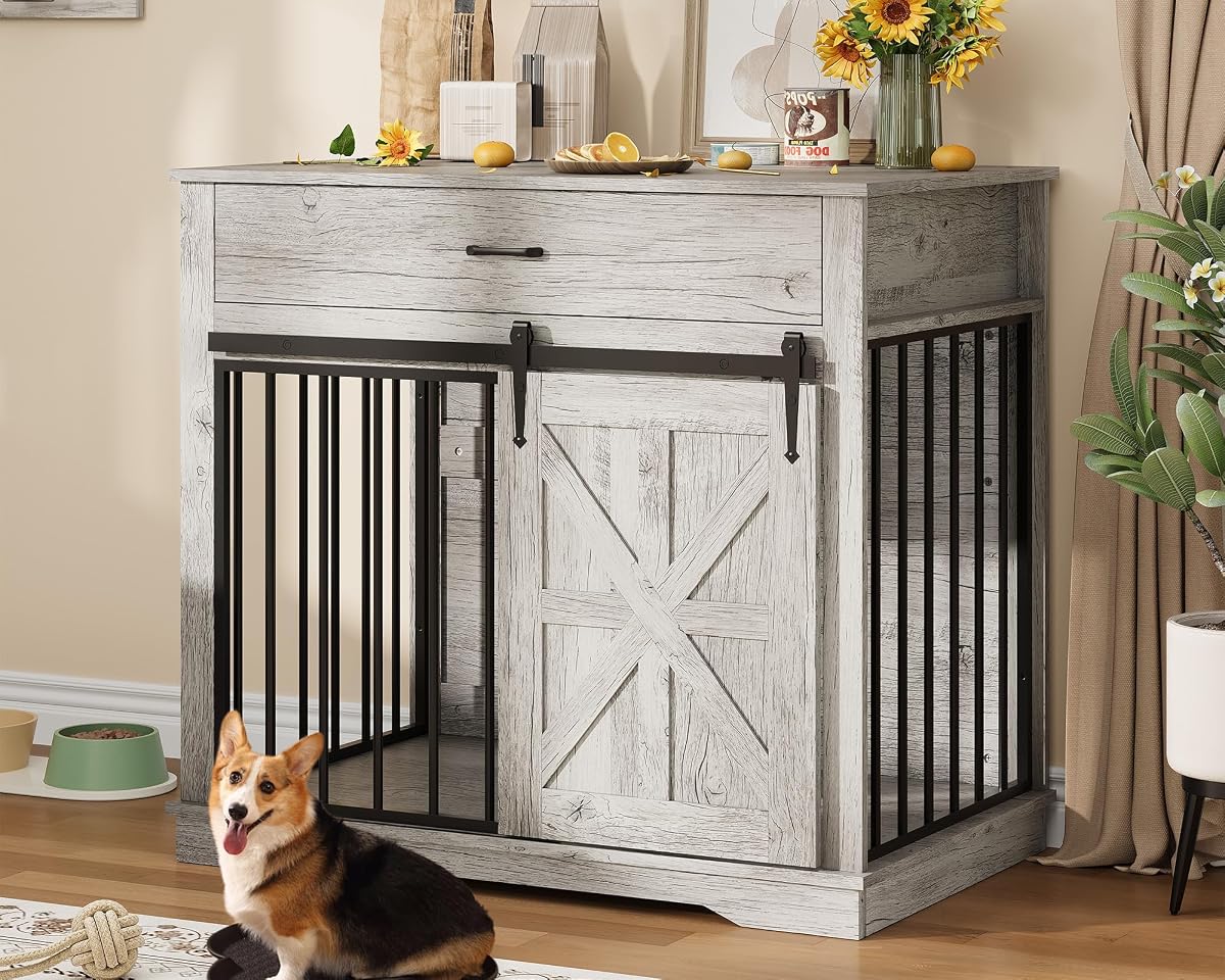 37.8" W Dog Crate Furniture for Small/Medium Dogs