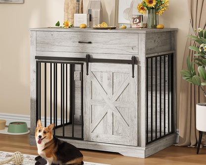 37.8" W Dog Crate Furniture for Small/Medium Dogs