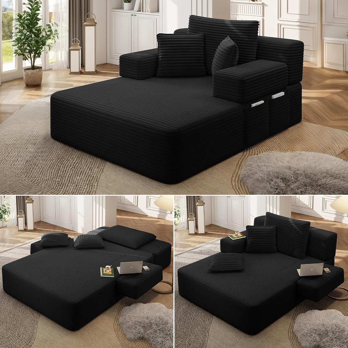 70" Oversized Boneless Chaise Lounge Chair Indoor