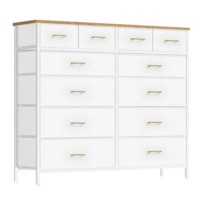 Dresser for Bedroom with 12 Deep Drawers, Wide Chest of Drawers