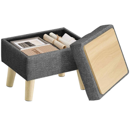 Foot Stool Ottoman, Small Storage Ottoman with Legs, 15.7 Inches