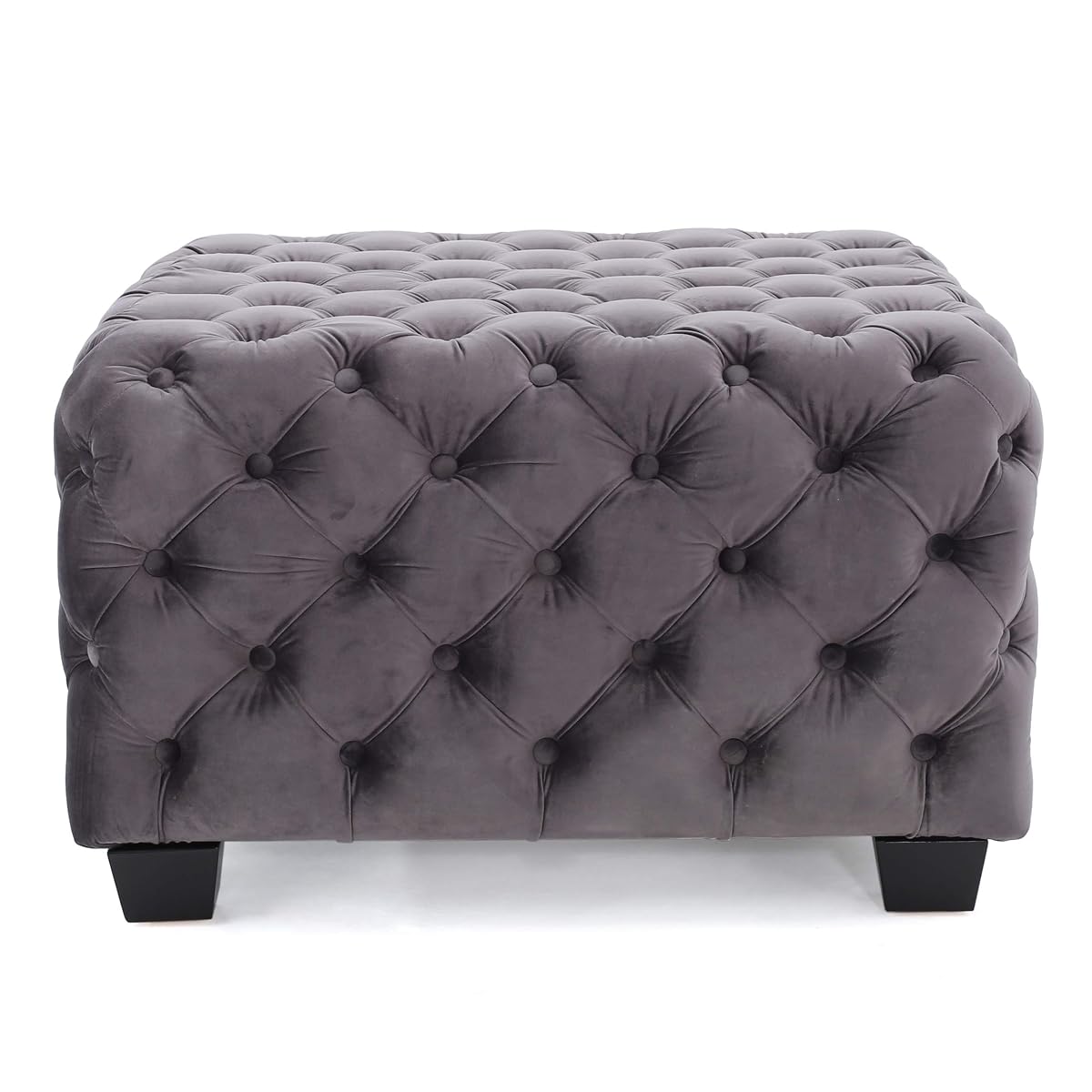 Christopher Knight Home Jaymee Velvet Ottoman, Grey