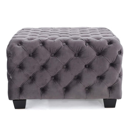 Christopher Knight Home Jaymee Velvet Ottoman, Grey