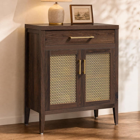 30" Sideboard Buffet Cabinet with Adjustable Shelf, Espresso Walnut