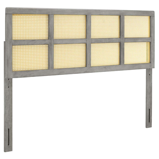 Luana Cane Woven Rattan Queen Headboard, Mid-Century Modern Style