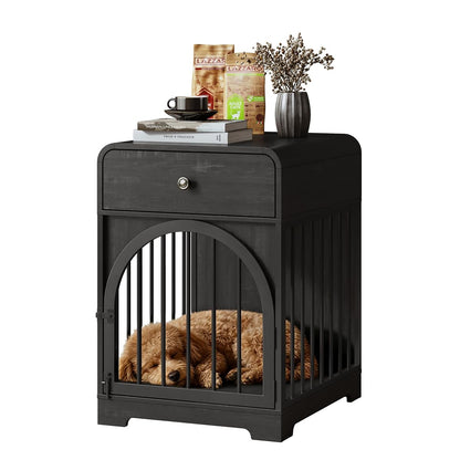 Dog Crate Furniture, Wooden Dog Crate House with Drawer