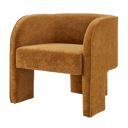 NPD Furniture Matteo Accent Armchair, Glam Modern Upholstered Lounge Chair with Arms for Living Rooms - Dainty Caramel Velvet