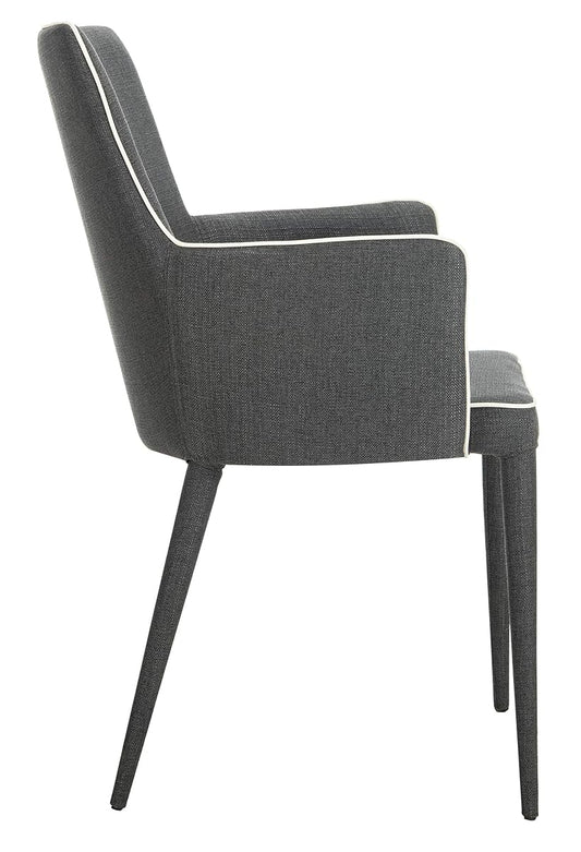 Safavieh Home Collection Summerset Mid-Century Modern Dark Grey and White Arm Chair