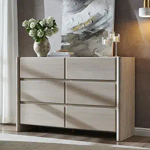 Modern 6 Drawers Dresser for Bedroom, 47" Wide Dresser-Cream, view 2