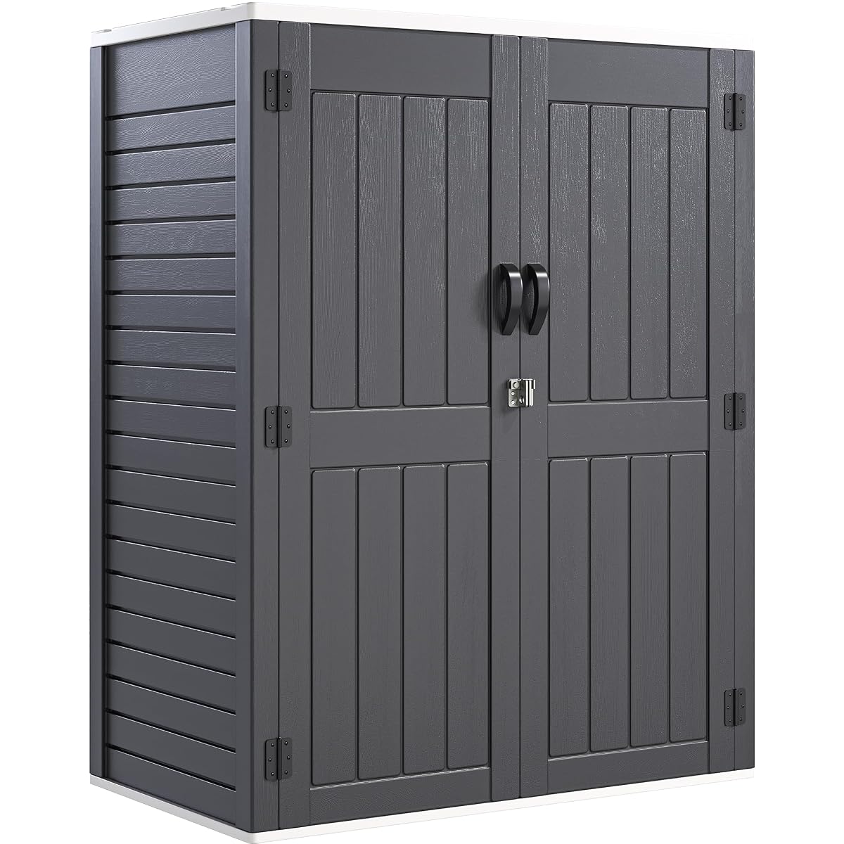 59 cuft Vertical Outdoor Storage Shed w/o Shelf, 5.6 x 2.3 ft Lockable Resin Waterproof Tall Storage Cabinet, Suitable for Patio Furniture, Pool Accessories, and Garden Tools, Dark Gray