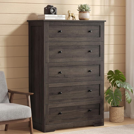 5-Drawer Dresser, Chest of Drawers, 31.5 x 15.7 x 47.4 in