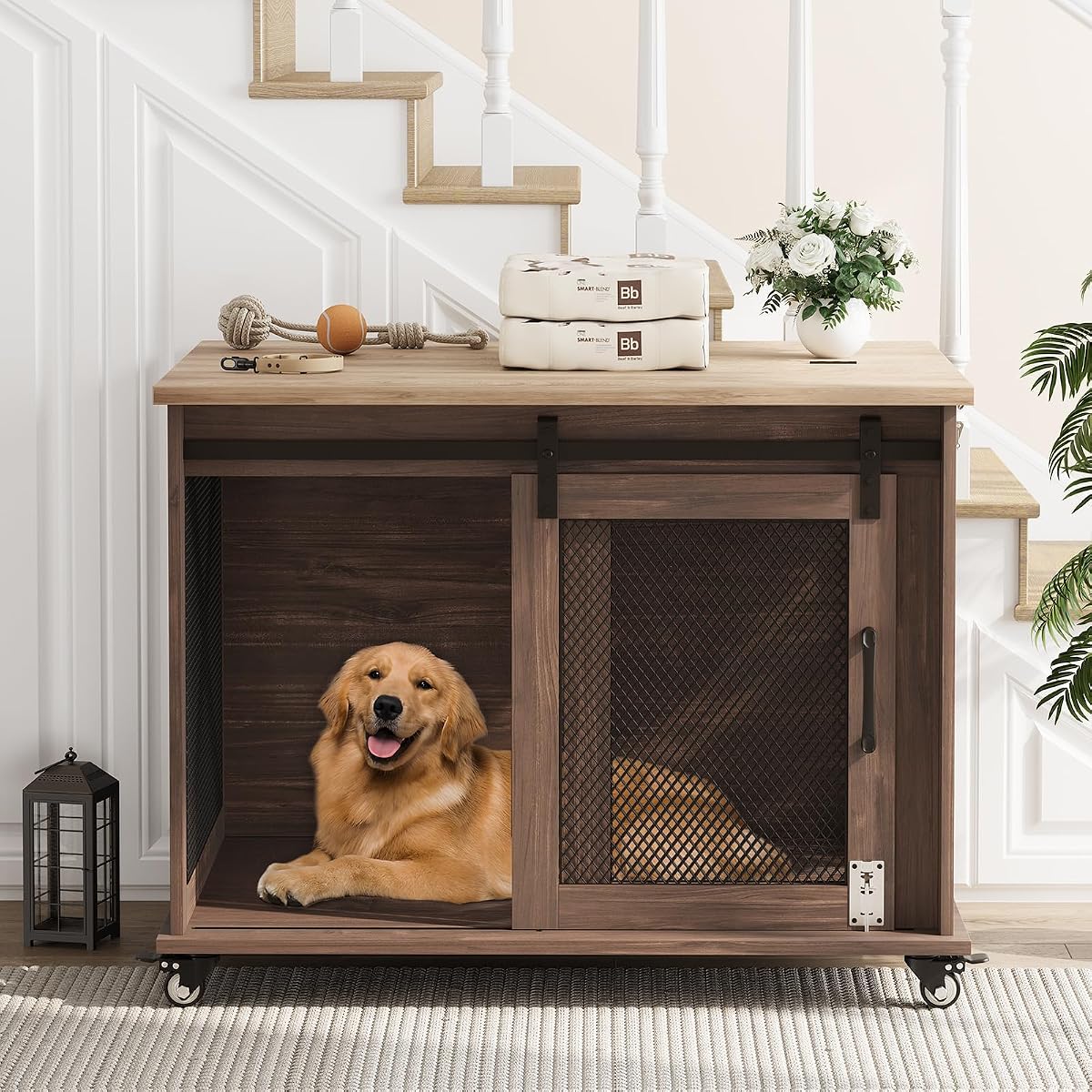 Dog Crate Furniture, 37" Dog Kennel Furniture, Farmhouse Dog Crate
