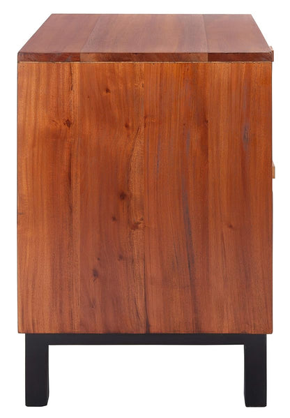 SAFAVIEH Home Collection Erica Rattan 2-Drawer Nightstand, Natural/Black